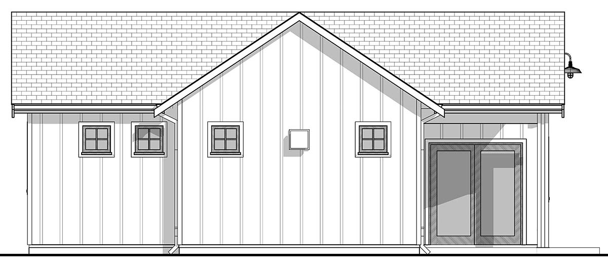 Farmhouse Plan with 1043 Sq. Ft., 2 Bedrooms, 1 Bathrooms Picture 3