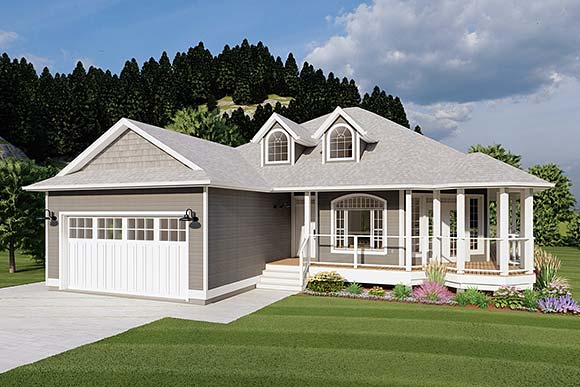 Country, Traditional House Plan 80507 with 3 Beds, 2 Baths, 2 Car Garage Elevation