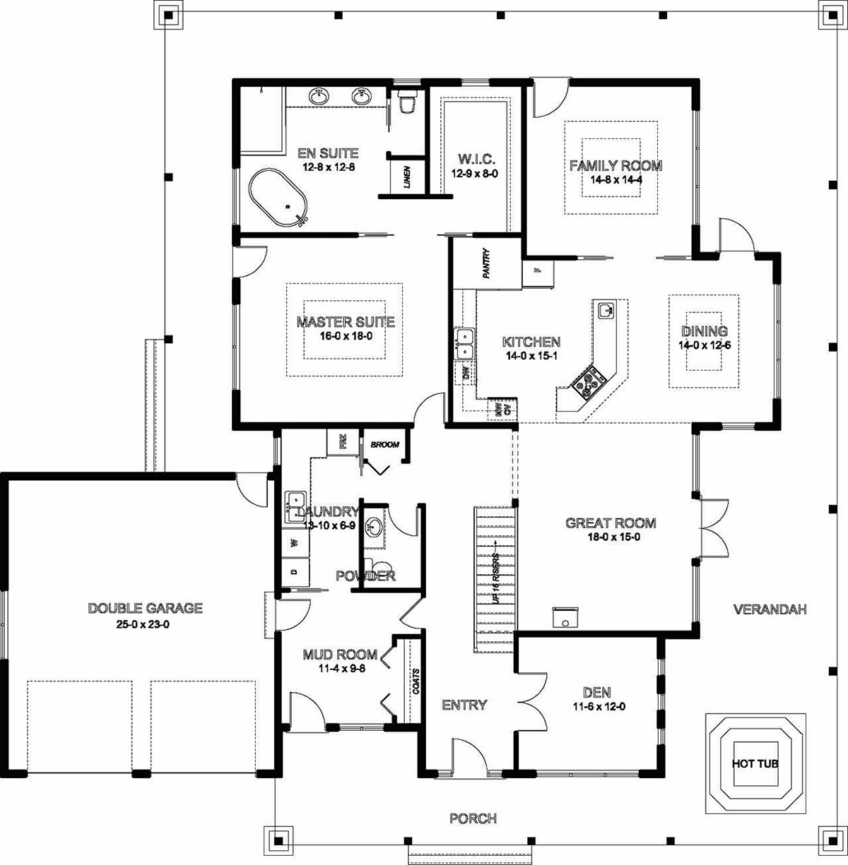 Country, Craftsman, Traditional House Plan 80510 with 3 Beds, 3 Baths, 2 Car Garage Level One