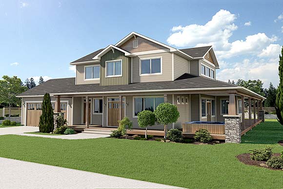 Country, Craftsman, Traditional House Plan 80510 with 3 Beds, 3 Baths, 2 Car Garage Elevation