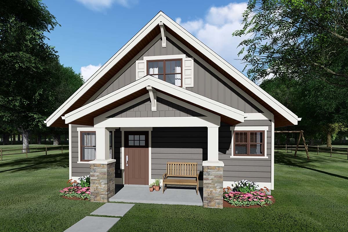 Bungalow, Cottage, Craftsman House Plan 80516 with 2 Beds, 2 Baths Elevation