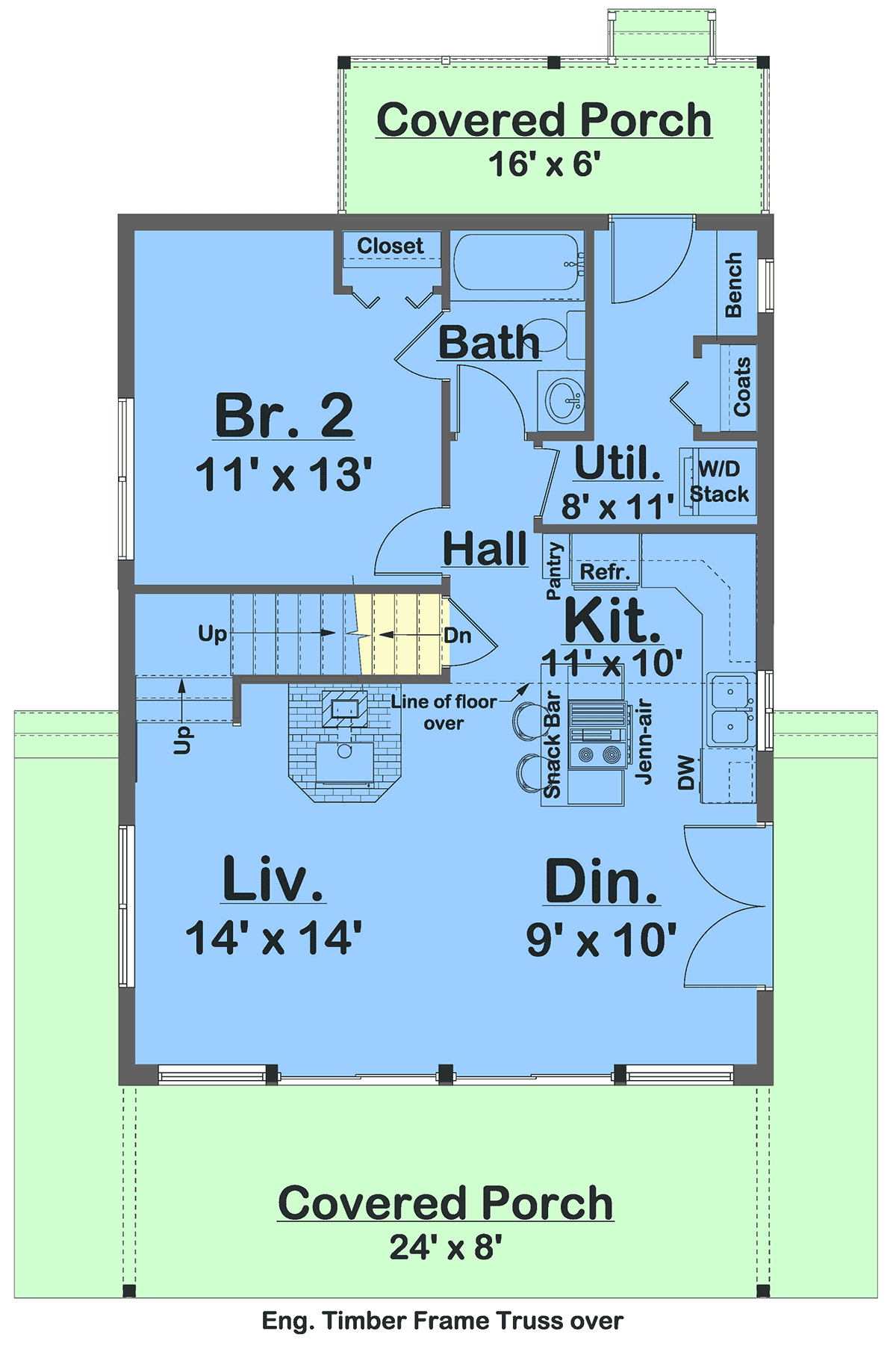 House Plan 2 Bedroom 2 Bathroom