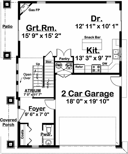 Coastal, Contemporary, Florida, Modern, Prairie House Plan 80520 with 3 Beds, 4 Baths, 2 Car Garage First Level Plan