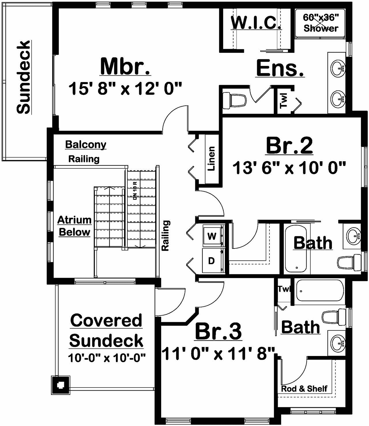 Coastal, Contemporary, Florida, Modern, Prairie House Plan 80520 with 3 Beds, 4 Baths, 2 Car Garage Level Two