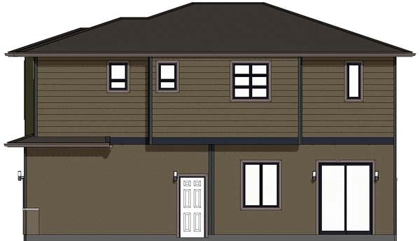 Coastal, Contemporary, Florida, Modern, Prairie House Plan 80520 with 3 Beds, 4 Baths, 2 Car Garage Rear Elevation