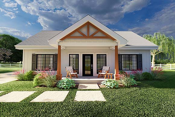 Country, Craftsman, Farmhouse, Ranch House Plan 80523 with 2 Beds, 2 Baths Elevation