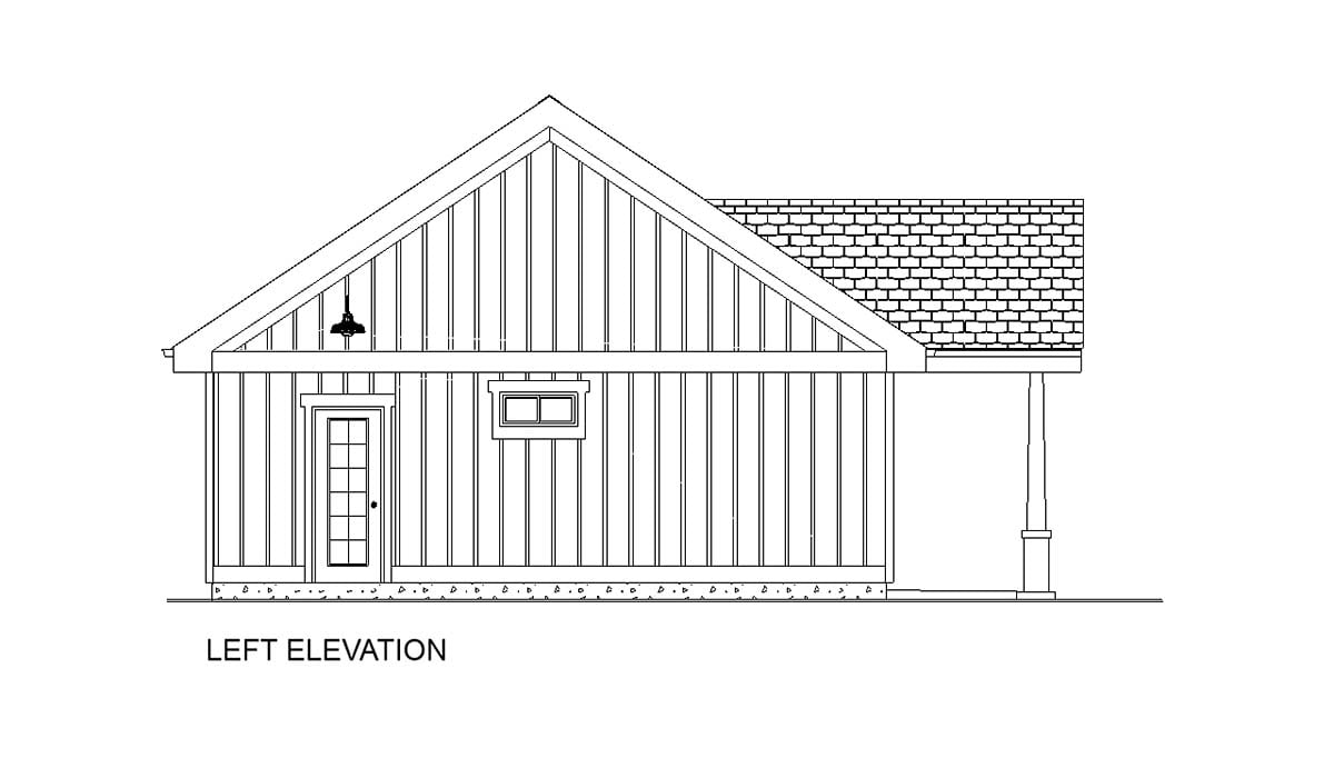 Country, Craftsman, Farmhouse, Ranch Plan with 988 Sq. Ft., 2 Bedrooms, 2 Bathrooms Picture 3