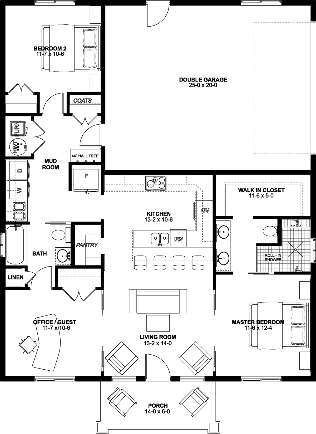 Country, Farmhouse, Ranch House Plan 80524 with 3 Beds, 2 Baths, 2 Car Garage Level One