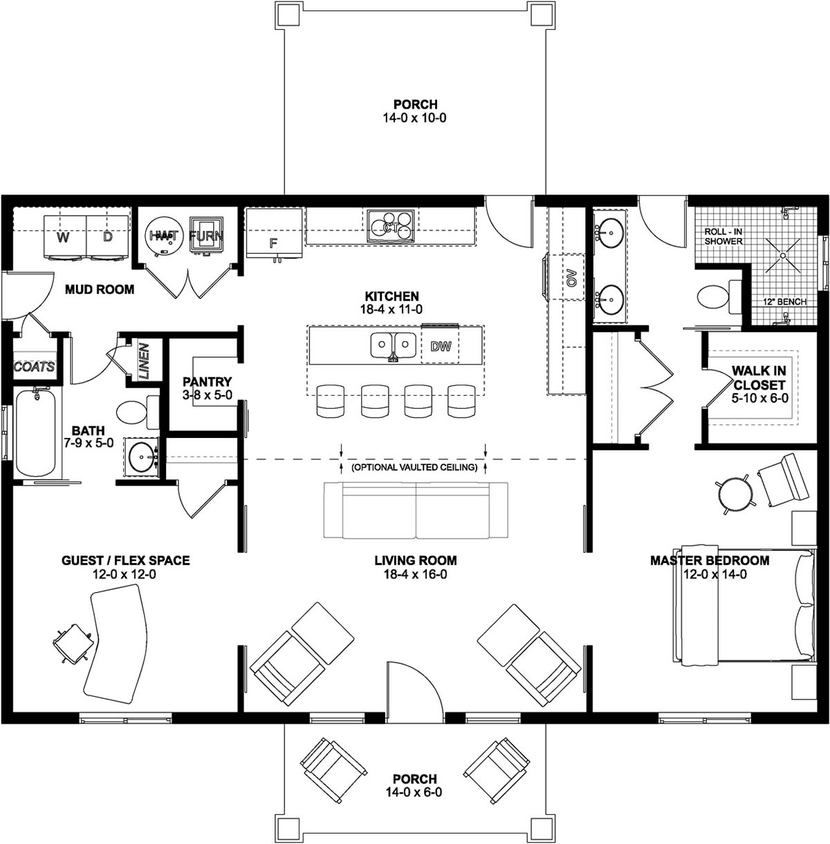 2 Bedroom House Plans Open Floor Plan Floor Roma