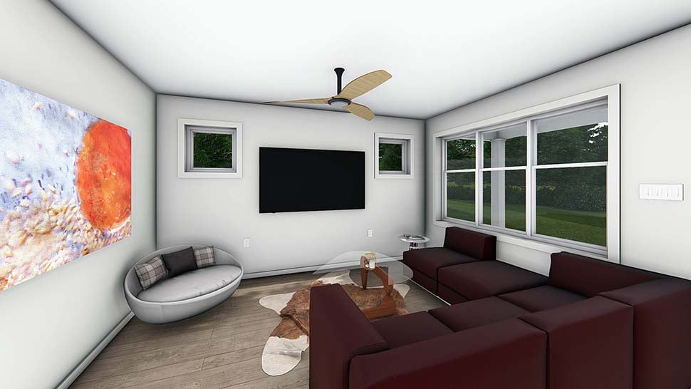 Cottage, Craftsman, Ranch Plan with 624 Sq. Ft., 1 Bedrooms, 1 Bathrooms Picture 5