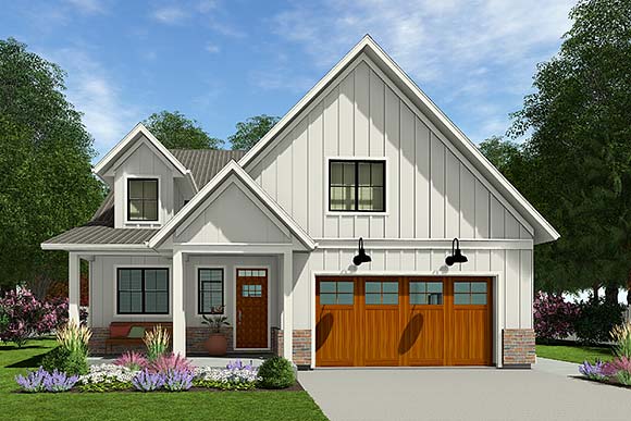 Contemporary, Country, Farmhouse, Ranch, Traditional House Plan 80547 with 3 Beds, 2 Baths, 2 Car Garage Elevation
