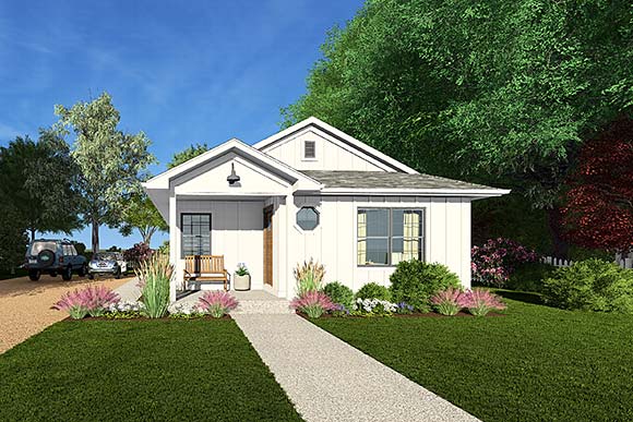 Country, Farmhouse, Ranch, Traditional House Plan 80548 with 2 Beds, 1 Baths Elevation