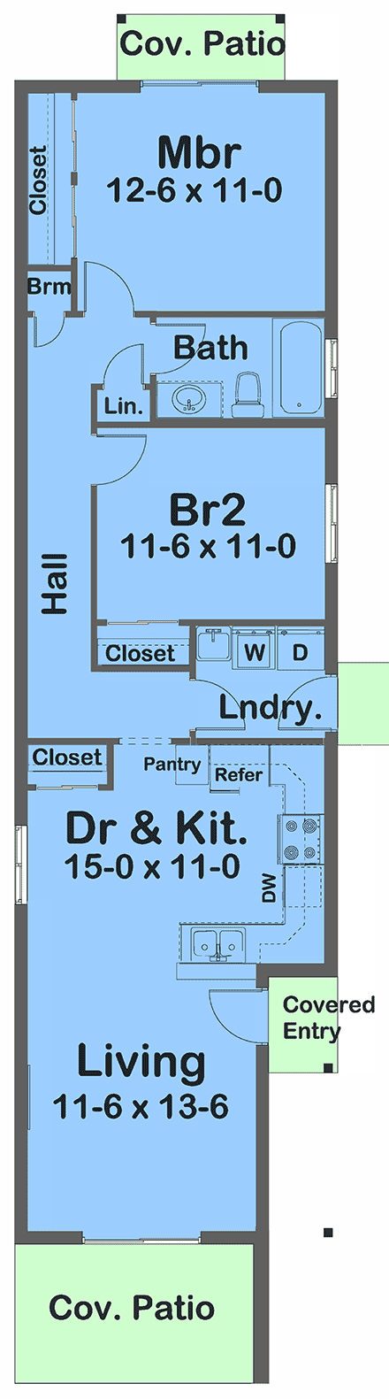 Craftsman, Farmhouse Multi-Family Plan 80551 with 4 Beds, 2 Baths First Level Plan