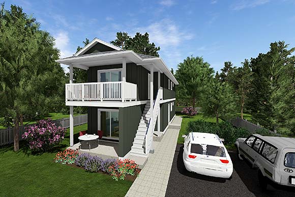 Craftsman, Farmhouse Multi-Family Plan 80551 with 4 Beds, 2 Baths Elevation