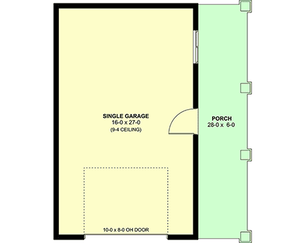 Country, Craftsman, Farmhouse, Ranch 1 Car Garage Plan 80561 First Level Plan