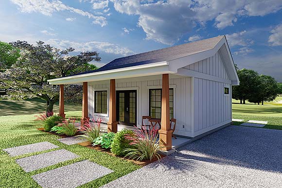 Contemporary, Country, Craftsman, Farmhouse, Ranch House Plan 80562 with 1 Beds, 1 Baths Elevation