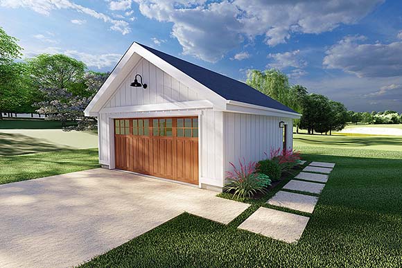 Country, Craftsman, Farmhouse, Ranch, Traditional 2 Car Garage Plan 80563 Elevation