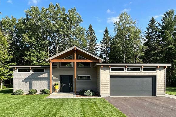 Contemporary, Modern, Ranch House Plan 80568 with 4 Beds, 2 Baths, 2 Car Garage Elevation