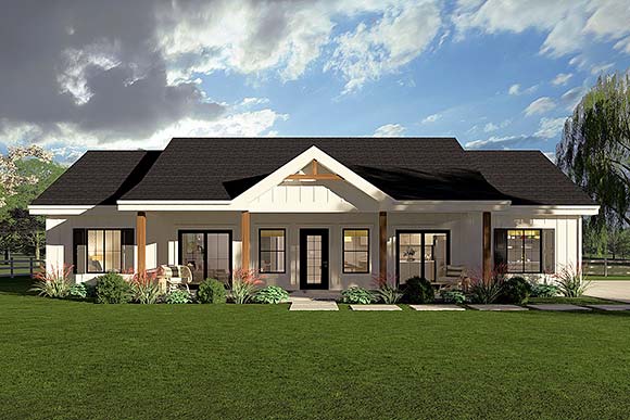 Country, Craftsman, Farmhouse House Plan 80570 with 3 Beds, 3 Baths Elevation