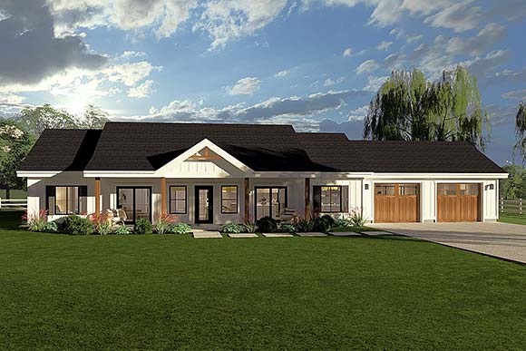 Country, Craftsman, Farmhouse, Ranch House Plan 80571 with 3 Beds, 3 Baths, 2 Car Garage Elevation