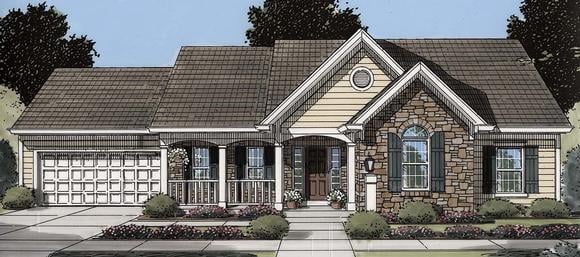 Cottage, Country, Ranch, Traditional House Plan 80606 with 3 Beds, 2 Baths, 2 Car Garage Elevation