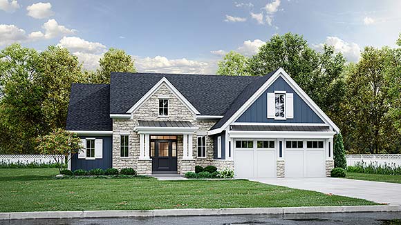 Cape Cod, Cottage, European, Traditional House Plan 80617 with 4 Beds, 3 Baths, 2 Car Garage Elevation
