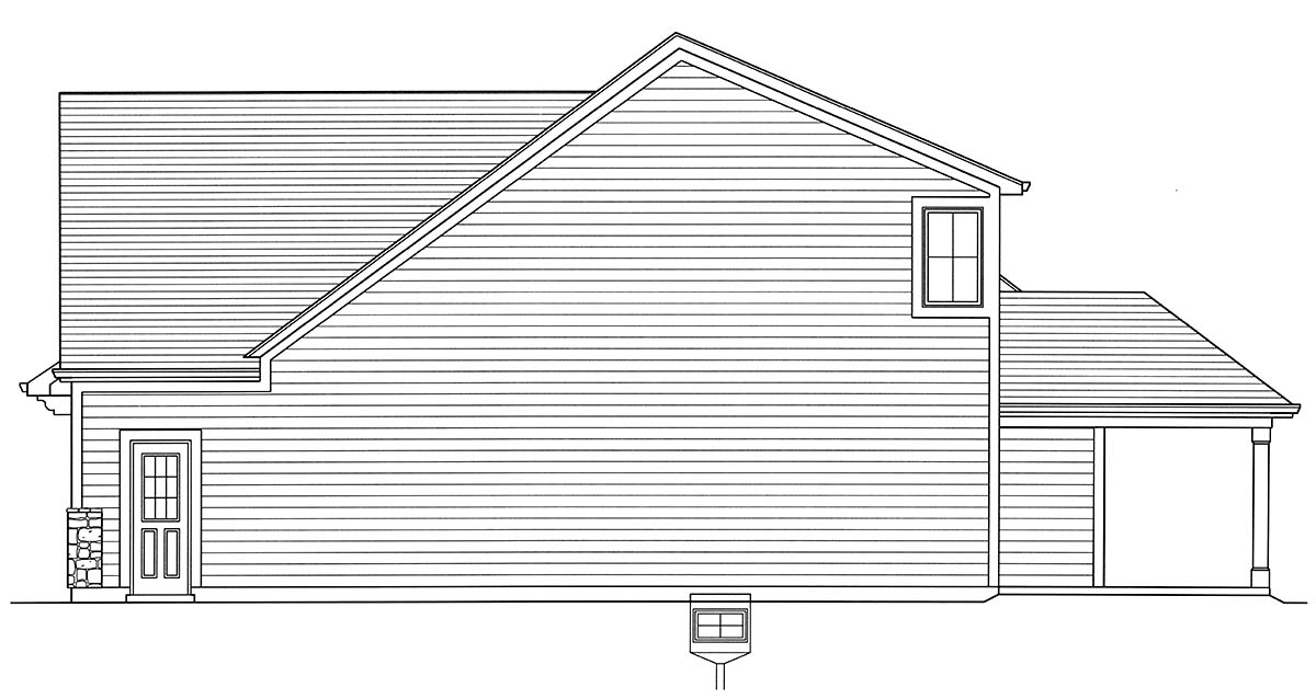 Cape Cod, Cottage, European, Traditional Plan with 2052 Sq. Ft., 4 Bedrooms, 3 Bathrooms, 2 Car Garage Picture 2
