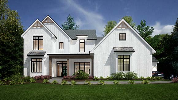 Country, Farmhouse, Traditional House Plan 80622 with 4 Beds, 4 Baths, 3 Car Garage Elevation