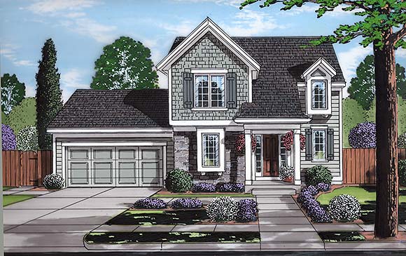 Traditional House Plan 80631 with 3 Beds, 2 Baths, 2 Car Garage Elevation