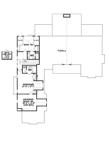 Cabin, Craftsman, Ranch House Plan 80706 with 5 Beds, 6 Baths, 1 Car Garage Second Level Plan