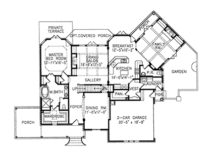 Country, Farmhouse, Southern House Plan 80710 with 4 Beds, 3 Baths, 2 Car Garage First Level Plan
