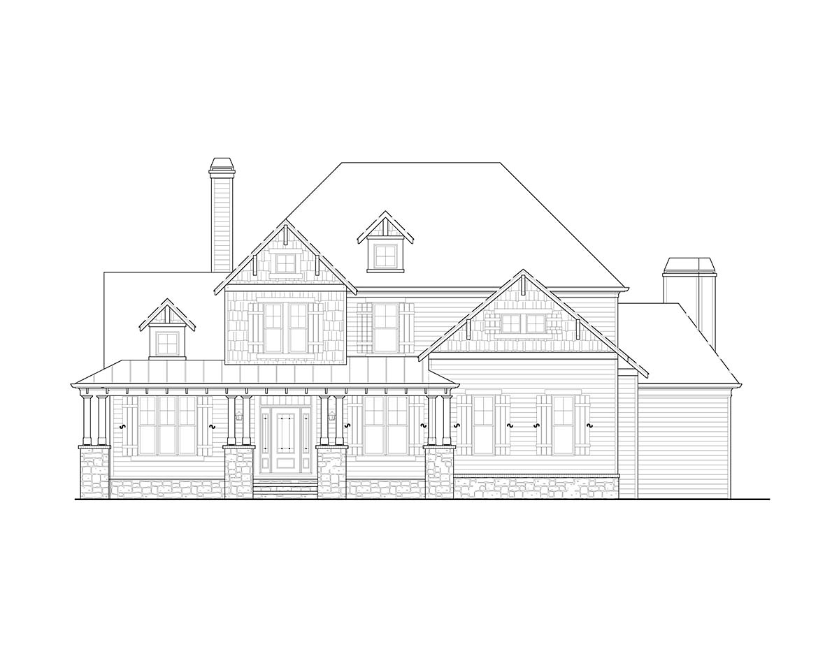 Country, Farmhouse, Southern, Traditional Plan with 2589 Sq. Ft., 4 Bedrooms, 3 Bathrooms, 2 Car Garage Picture 2