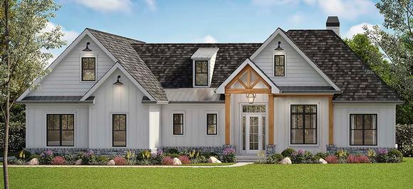 Country, Farmhouse, Ranch, Southern House Plan 80715 with 5 Beds, 4 Baths, 2 Car Garage Elevation