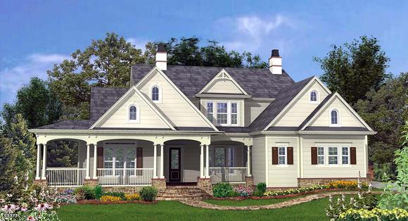 Country, Farmhouse, Southern, Traditional House Plan 80720 with 4 Beds, 4 Baths, 3 Car Garage Elevation
