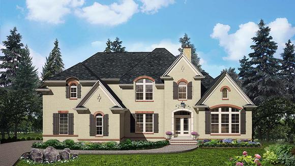 Traditional House Plan 80725 with 4 Beds, 4 Baths, 2 Car Garage Elevation