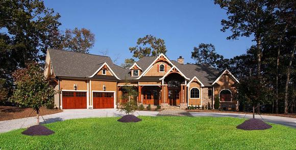 Country, Craftsman, Farmhouse, Southern House Plan 80730 with 4 Beds, 5 Baths, 2 Car Garage Elevation