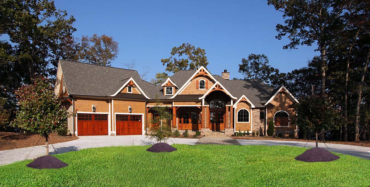Country, Craftsman, Farmhouse, Southern Plan with 3463 Sq. Ft., 4 Bedrooms, 5 Bathrooms, 2 Car Garage Elevation