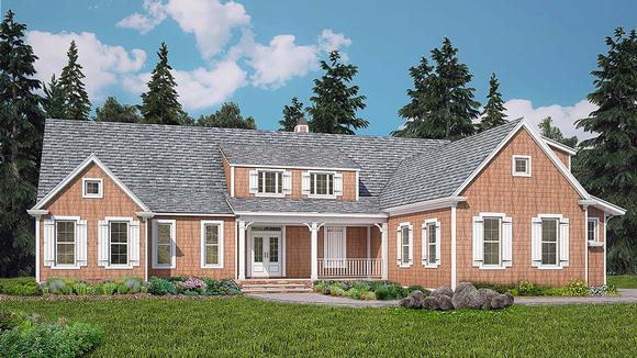 Country, Craftsman House Plan 80735 with 3 Beds, 3 Baths, 2 Car Garage Elevation