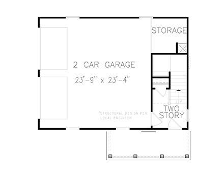 Craftsman, Farmhouse, French Country 2 Car Garage Plan 80738 First Level Plan