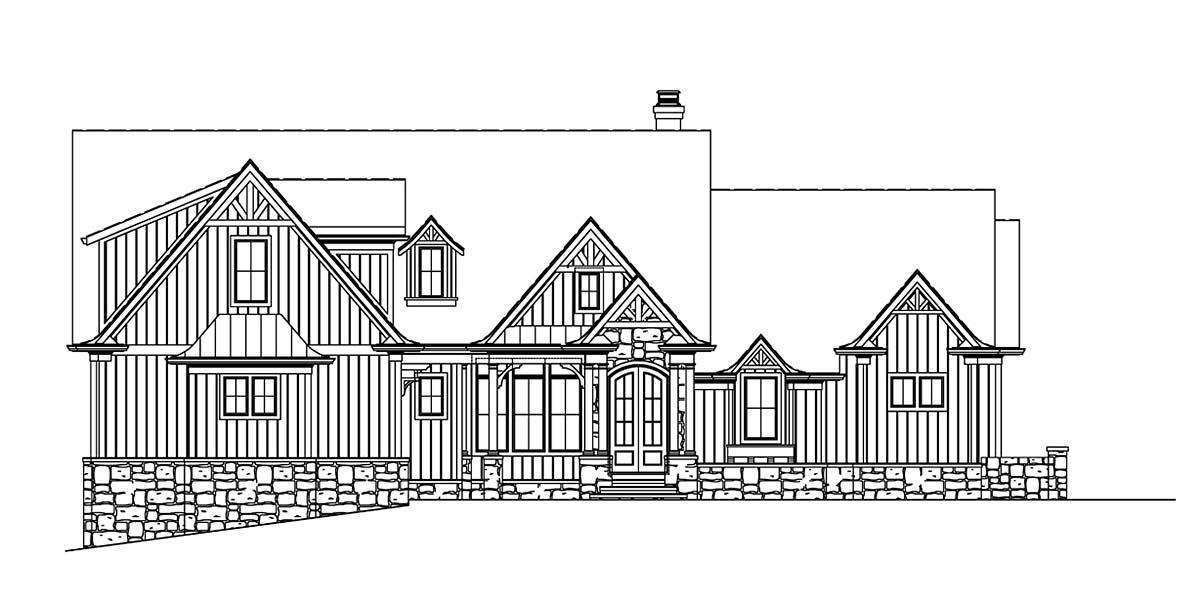Craftsman, Ranch, Traditional Plan with 3334 Sq. Ft., 4 Bedrooms, 5 Bathrooms, 2 Car Garage Picture 2