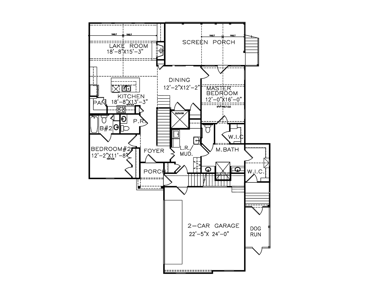 House Plan 80742 - Farmhouse Style with 1767 Sq Ft, 2 Bed, 2 Bath