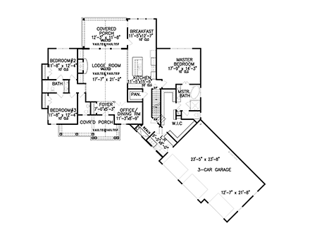 House Plan 80745 - Craftsman Style With 2243 Sq Ft, 3 Bed, 2 Bath