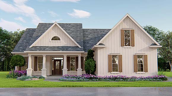 Cottage, Ranch, Traditional House Plan 80749 with 3 Beds, 2 Baths, 2 Car Garage Elevation
