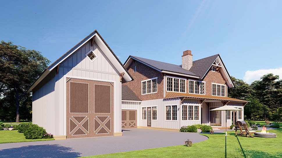 Country, Craftsman, Farmhouse Plan with 2402 Sq. Ft., 3 Bedrooms, 4 Bathrooms, 2 Car Garage Picture 4