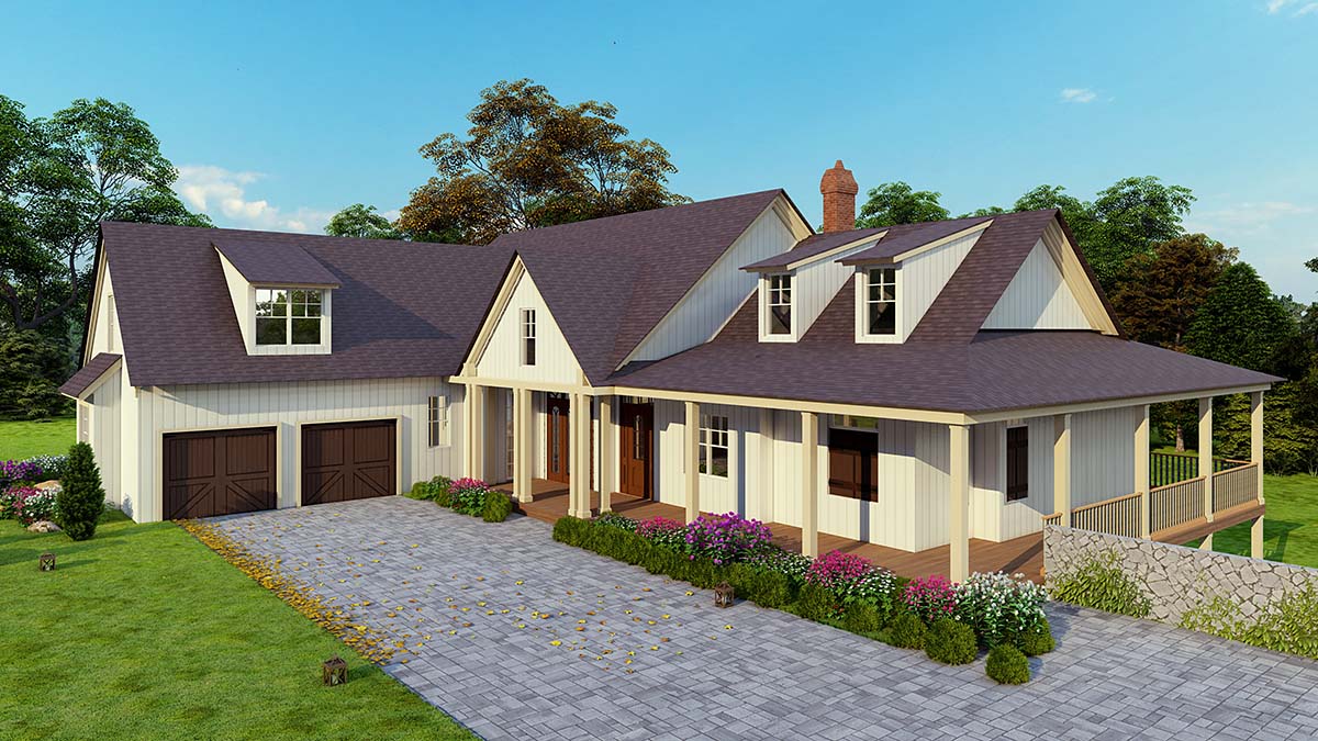 Country, Craftsman, Farmhouse, Southern, Traditional Plan with 3761 Sq. Ft., 2 Car Garage Picture 2