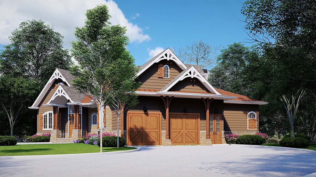 Craftsman, Ranch, Traditional Plan with 2512 Sq. Ft., 3 Bedrooms, 2 Bathrooms, 2 Car Garage Picture 2