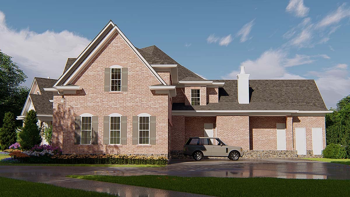 French Country, Traditional Plan with 4991 Sq. Ft., 4 Bedrooms, 6 Bathrooms, 3 Car Garage Picture 2