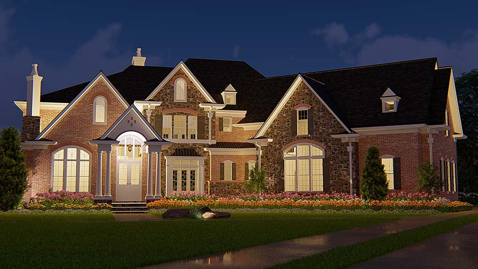 French Country, Traditional Plan with 4991 Sq. Ft., 4 Bedrooms, 6 Bathrooms, 3 Car Garage Picture 5