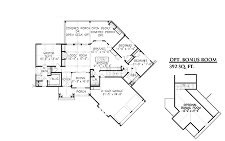 Country, Farmhouse, Ranch, Traditional House Plan 80768 with 3 Beds, 2 Baths, 2 Car Garage First Level Plan