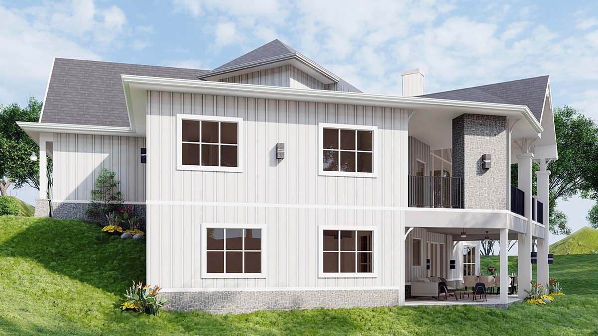 Country, Farmhouse, Ranch, Traditional Plan with 1729 Sq. Ft., 3 Bedrooms, 2 Bathrooms, 2 Car Garage Picture 2